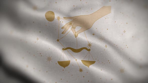 Libra Zodiac Horoscope Video Flag Textured Background Front HD