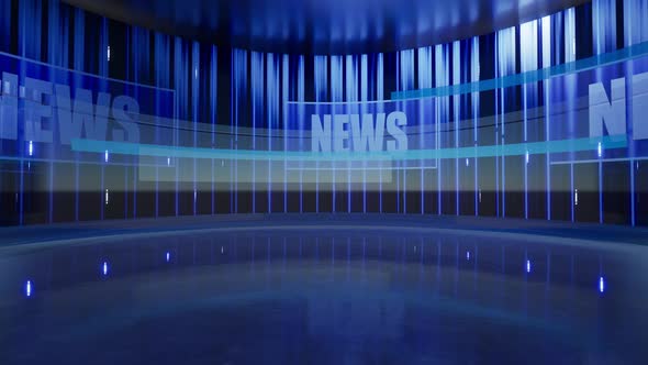 3D Virtual News Studio Background 4K alt