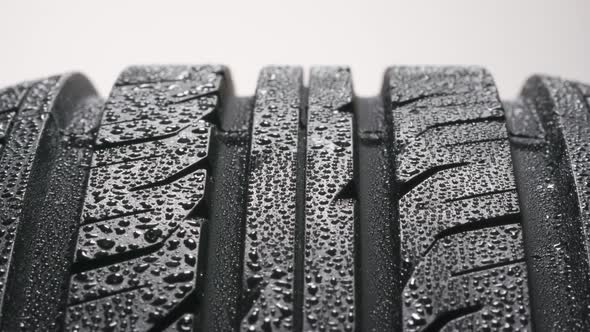 New Tire In Water Drops