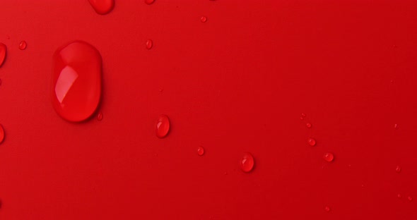 Abstract water drops on red background, macro, Bubbles close up alt