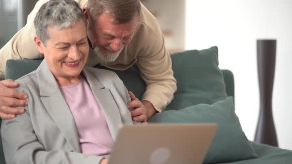 Elderly couple on webcam