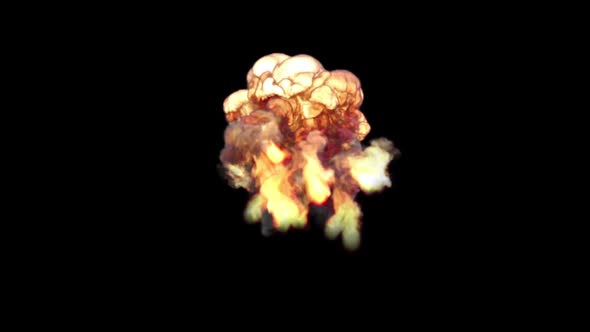 Explosion From The Collision Of Two Missiles, in black background