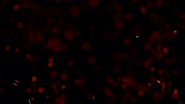 Super Slow Motion Shot of Fire Sparks Isolated on Black Background at 1000Fps alt