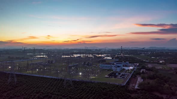 Pylons and substations