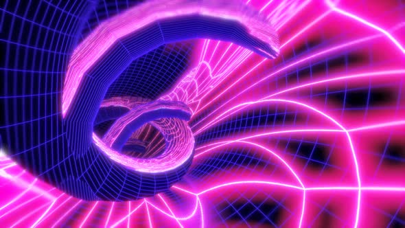  4K Neon grid tunnel alt