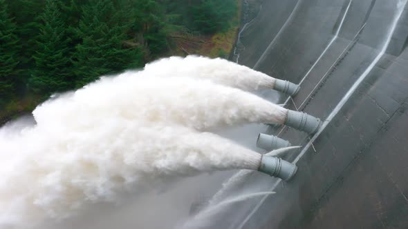 Water Being Pumped Through a Hydroelectric Dam alt