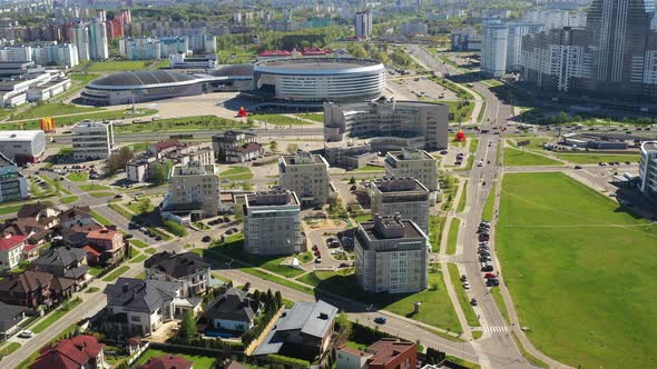 View From the Height of the Drozdy District and the Minsk Sports Complex Minsk Arena in Minsk alt