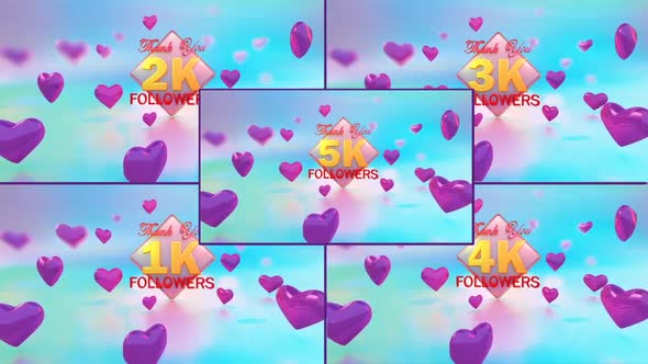 Thank You Followers template - 1 to 5K followers pack (HD) alt