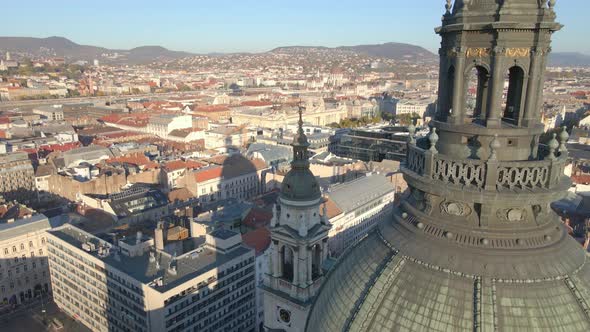 The spire of St. Stephen's Basilica in Budapest alt