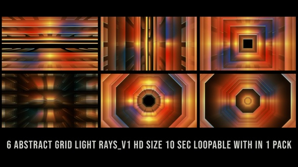 Abstract Grid Light Rays Orange Pack V01