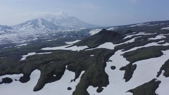 Landscape of Mutnovsky Volcano in Summer