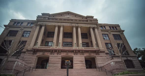 Time lapse of the old Harris County Court House in downtown Houston, Texas. alt