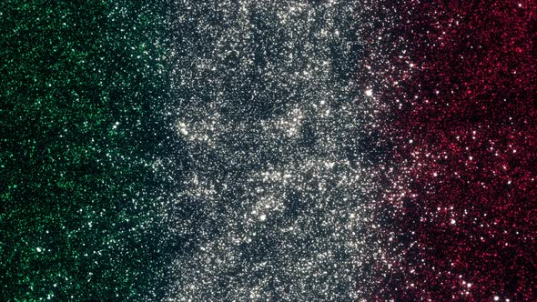 Italy Flag With Abstract Particles