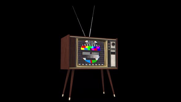 Television vintage 3D rotate alpha