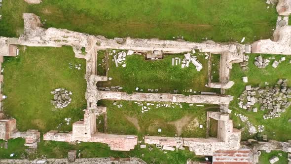 Top down view of Roman ruins. The Old Roman Baths of Odessos, Varna alt