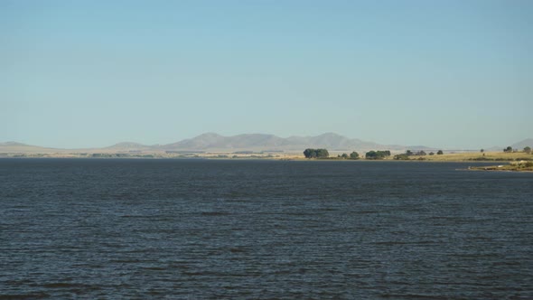 Paso de las Piedras lake in remote Argentina, Sierra de la Ventana backdrop alt