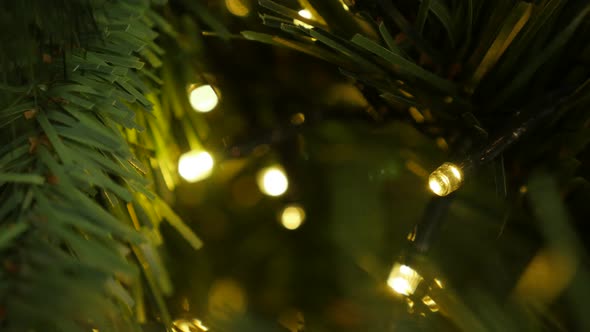 Fairy-lights blinking on garland 4K 2160p 30fps UltraHD footage - String with LED sparkling decorati alt