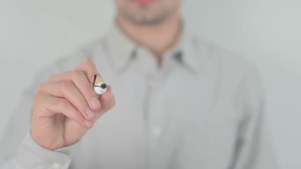 Financial Tips Man Writing on Transparent Screen alt
