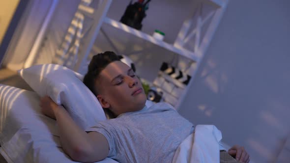 Passing by Automobile Lights Waking Sleepy Student Early in Morning, Relaxation alt