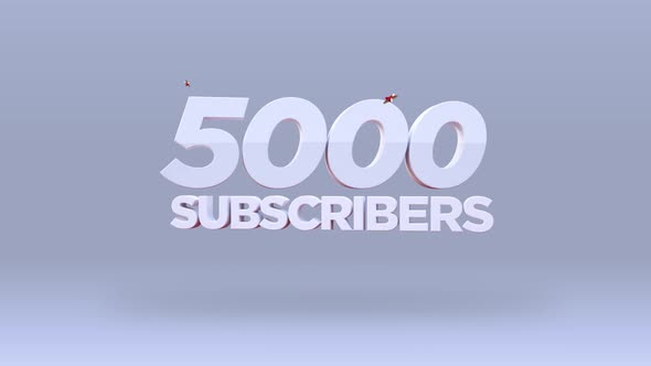 Set 4-3 Youtube 5000 Subscribers Count Animation 4K RES