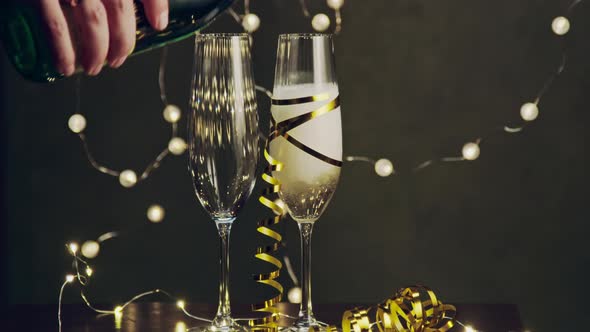 Champagne New Year and Christmas Concept