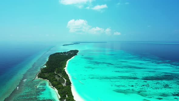 Aerial seascape with small islands, Baa atoll Maldives alt