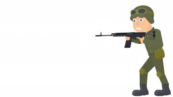 Military Man With A Gun