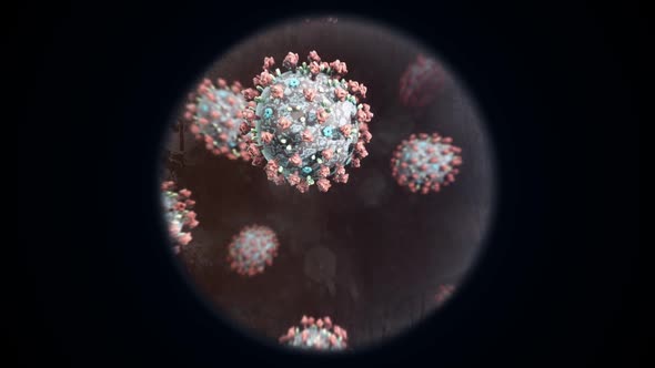 Animated Shot of the Coronavirus Through a Microscope - COVID-19
