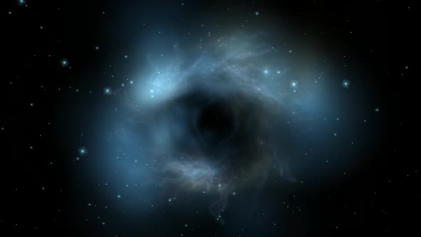 Through black hole. Space-time domain in deep space