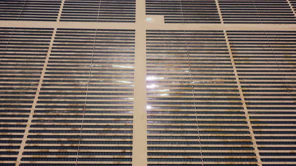  Aerial Overhead View on Panels Generating Clean Renewable Energy, California alt