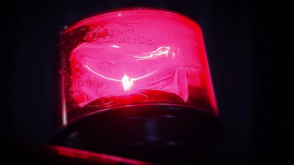 Red Light on a Fire Truck. 4K Version. alt