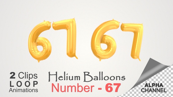 Celebration Helium Balloons With Number – 67