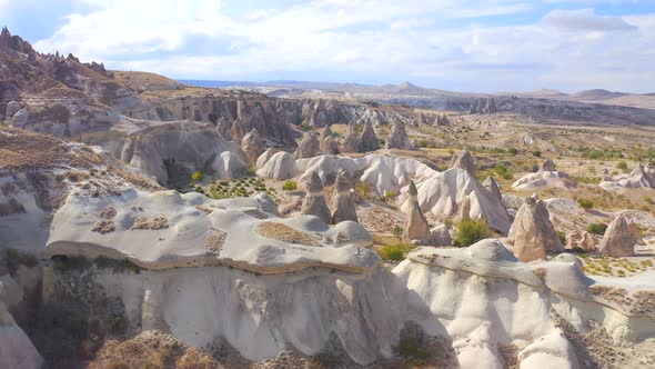 Aerial View Fairy Chimneys at Pasabag Valley Area Cappadocia Turkey alt