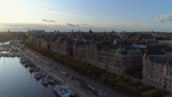 Aerial View of Stockholm Strandvägen
