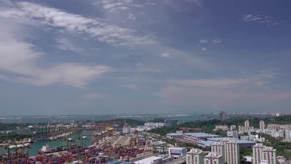 Aerial View to the Port of Singapore