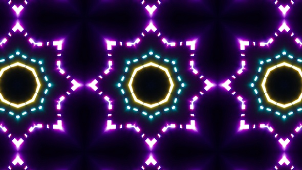 Blinking Dash Neon Line Kaleidoscope Light 4K Loop 03 alt