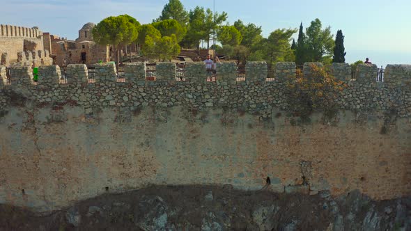 Couple on Alanya Castle Viewpoint of Alanya City Turkey alt
