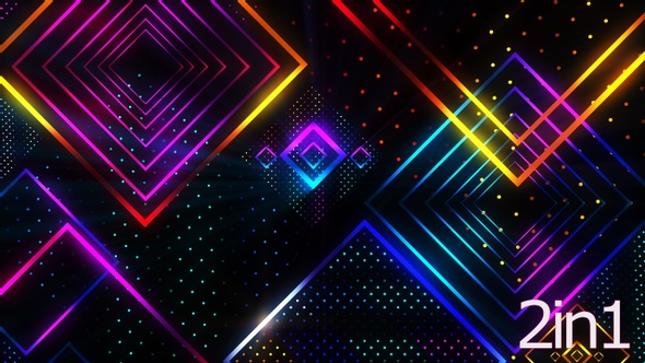 Colorful Neon Box Vj Pack