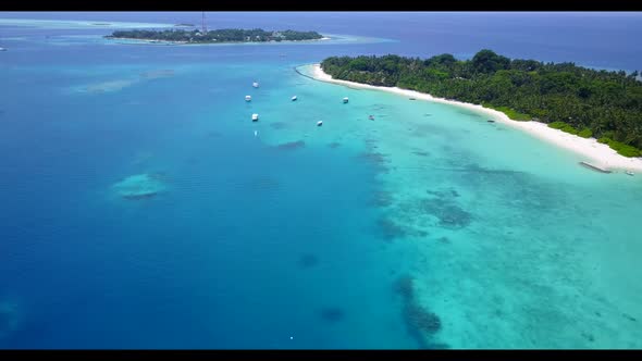 Aerial drone shot abstract of beautiful resort beach journey by blue ocean with white sandy backgrou alt