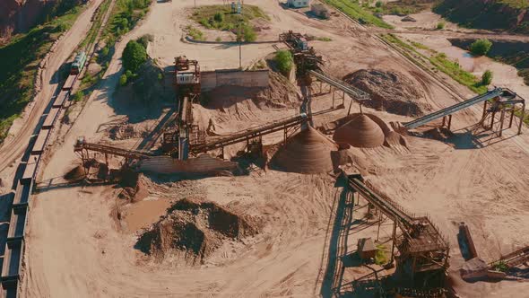 Aerial View of Large Sand Quarry Sand Extraction for Construction Industry alt