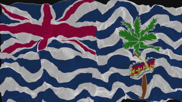 flag British Indian Ocean Territory turns into smoke. State weakening concept, alpha channel alt