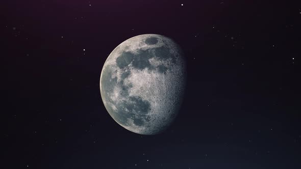 moon planet. rotation animation on the lunar surface alt