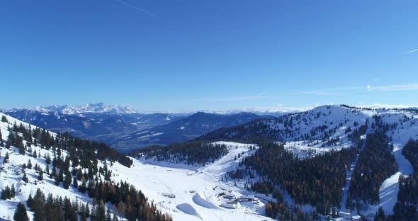 Winter Mountain Landscape Aerial View
