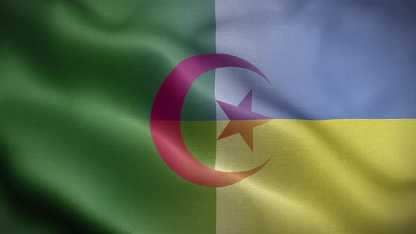 Ukraine Algeria Flag Loop Background 4K