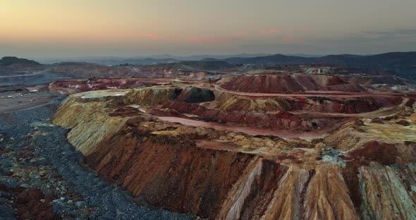 Rio Tinto Mining in Huelva Spain. From This Open Pit Mines Tons of Copper, Zinc, Gold, Silver,lead