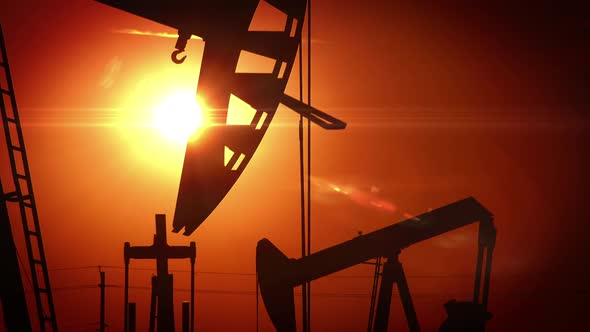 Oil Wells At Sunrise alt