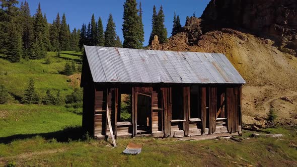 Colorado Mining Shed Scenic Aerial Shot