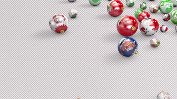 Christmas Balls Roll Out To The Side