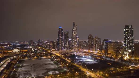Chicago at Night in Winter alt