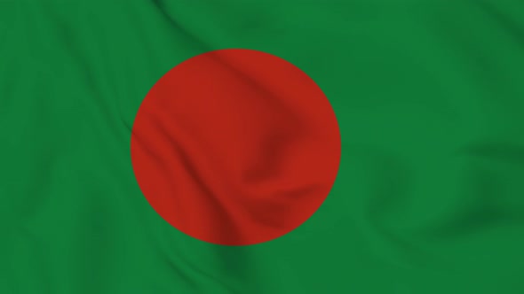 Bangladesh flag seamless closeup waving animation. Vd 2001